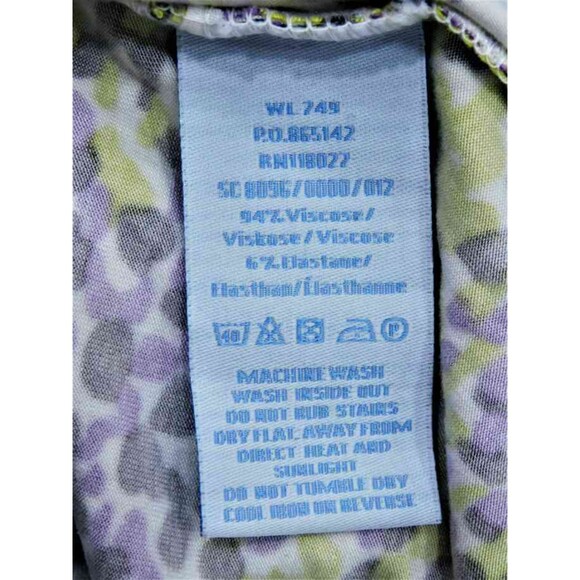 Boden Blue Green Cheetah Print Runched Faux Wrap Top Women's Size 6 - Picture 3 of 4